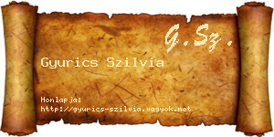 Gyurics Szilvia névjegykártya
